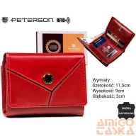 Peterson női bőr pénztárca PTN RD-17-GCL-Y – piros