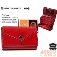 Peterson női bőr pénztárca PTN RD-21-GCL-Y – piros