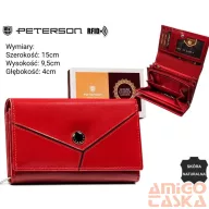 Peterson női bőr pénztárca PTN RD-22-GCL-Y – piros