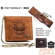 Peterson férfi bőr pénztárca PTN N992C-CHM – barna