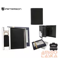   Peterson férfi pénztárca ajándékszett PTN SET-M-1542-D – fekete