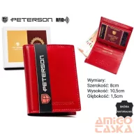 Peterson női bőr pénztárca PTN RD-290-GCL – piros