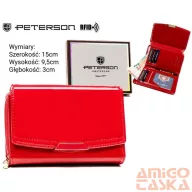 Peterson női műbőr pénztárca PTN 001-LAK – piros