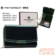 Peterson női műbőr pénztárca PTN 001-LAK – zöld