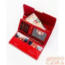 Peterson női műbőr pénztárca PTN 006-LAK – piros