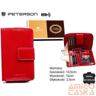 Peterson női bőr pénztárca PTN RD-48-GCL – piros