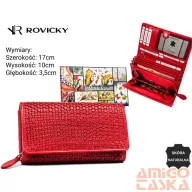 Rovicky női bőr pénztárca R-614-DDW – piros
