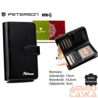 Peterson női bőr pénztárca PTN PL-603 – fekete