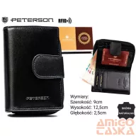 Peterson női bőr pénztárca PTN RD-41-GCL – fekete