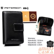 Peterson női bőr pénztárca PTN RD-48-GCL – fekete