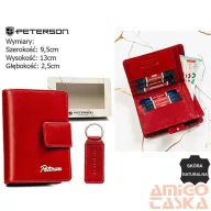   Peterson női pénztárca ajándékszett PTN SET-D-65-KCS – piros