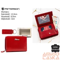   Peterson női pénztárca ajándékszett PTN SET-D-67-KCS – piros