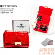 Peterson női műbőr pénztárca PTN 0015-DS Red