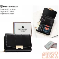 Peterson női műbőr pénztárca PTN 0015-F – fekete