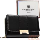 Peterson női műbőr pénztárca PTN 0015-F – fekete