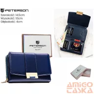 Peterson női műbőr pénztárca PTN 0015-F – kék