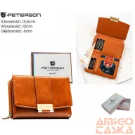 Peterson női műbőr pénztárca PTN 0015-F – barna