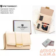 Peterson női műbőr pénztárca PTN 0015-LAK – bézs