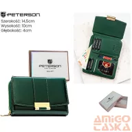 Peterson női műbőr pénztárca PTN 0015-LAK – zöld
