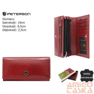 Peterson női bőr pénztárca PTN 1680177-TVT – piros