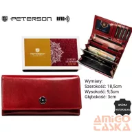 Peterson női bőr pénztárca PTN 1680166-TVT – piros