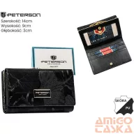   Peterson női bőr és műbőr pénztárca PTN PS108-MLF – fekete