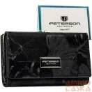 Peterson női bőr és műbőr pénztárca PTN PS108-MLF – fekete