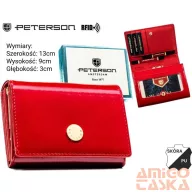   Peterson női bőr és műbőr pénztárca PTN PX30-DYS – piros
