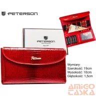 Peterson női műbőr pénztárca PTN-POR-03-RS – piros