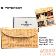Peterson női műbőr pénztárca PTN-POR-03-CB – bézs