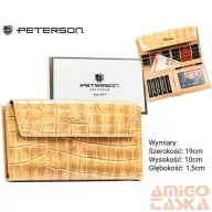 Peterson női műbőr pénztárca PTN-POR-04-CB – bézs