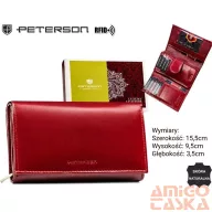 Peterson női bőr pénztárca PTN RD-21-NGV – piros