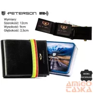 Peterson férfi bőr pénztárca PTN 304E 2-1-1 RASTA