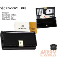 Rovicky női bőr pénztárca RH-22-1-SH-R – fekete
