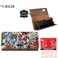   4U Cavaldi női bőr és műbőr pénztárca PN24-FL-BL – többszínű