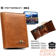 Peterson férfi bőr pénztárca PTN N62-BMVT – barna