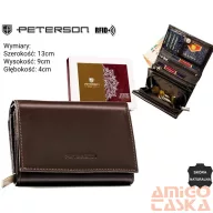 Peterson női bőr pénztárca PTN RD-02-NGV – barna