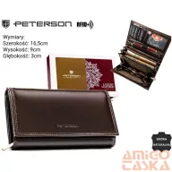 Peterson női bőr pénztárca PTN RD-07-NGV – barna
