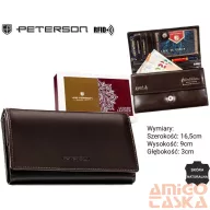 Peterson női bőr pénztárca PTN RD-08-NGV – barna