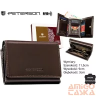 Peterson női bőr pénztárca PTN RD-17-NGV – barna