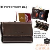 Peterson női bőr pénztárca PTN RD-18-NGV – barna