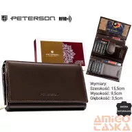 Peterson női bőr pénztárca PTN RD-21-NGV – barna