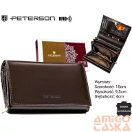 Peterson női bőr pénztárca PTN RD-22-NGV – barna