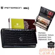 Peterson női bőr pénztárca PTN 72401-MC – fekete
