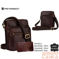   Peterson Férfi Bőr Oldaltáska Ptn 710E-Opu-6743 Sötét Barna