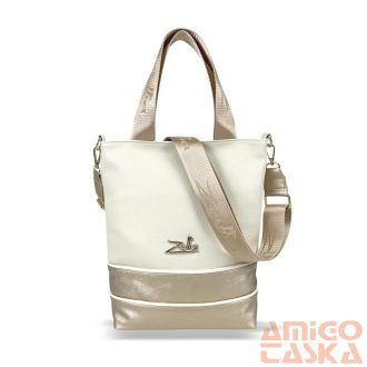   Zellia Női Válltáska/Kézitáska 21026 Beige-Arany - Brw -