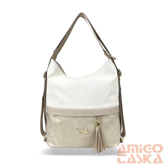   Zellia Női Válltáska/Hátizsáká Alakítható 24040 Beige-Arany - Monaco-Holo -