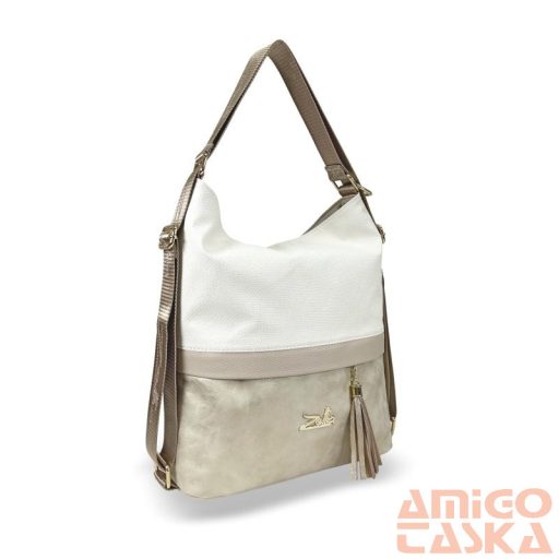 Zellia Női Válltáska/Hátizsáká Alakítható 24040 Beige-Arany - Monaco-Holo -