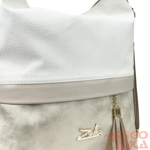 Zellia Női Válltáska/Hátizsáká Alakítható 24040 Beige-Arany - Monaco-Holo -