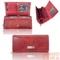   Jennifer Jones Női Pénztárca 1109-7 Piros - Nagy Méret - Cipzáros Aprótartóval